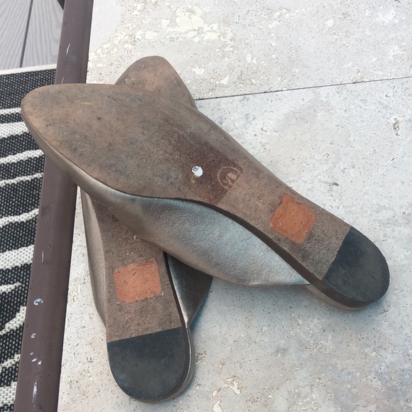 Veronica Beard Metallic Leather Flats - Picture 5 of 5